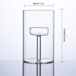 Szklany świecznik cylinder na podgrzewacze do jadalni Złoty