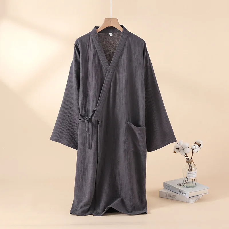 Szlafrok kimono bawełniany dla dwojga — cienki i oddychający Beżowy