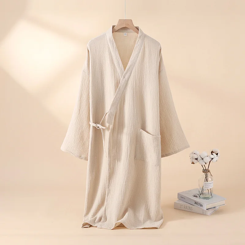 Szlafrok kimono bawełniany dla dwojga — cienki i oddychający Czarny