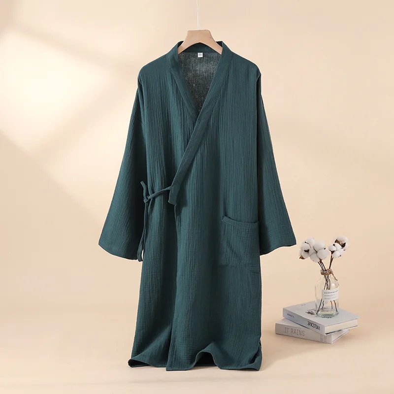 Szlafrok kimono bawełniany dla dwojga — cienki i oddychający Niebieski