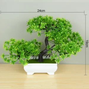 Sztuczne mini drzewko bonsai w doniczce do dekoracji Ciemny szary