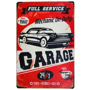 Metalowa tabliczka vintage garaż narzędzia tata man cave Zielony