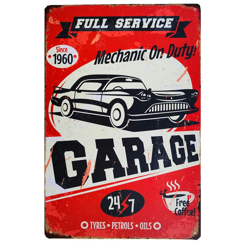 Metalowa tabliczka vintage garaż narzędzia tata man cave Zielony