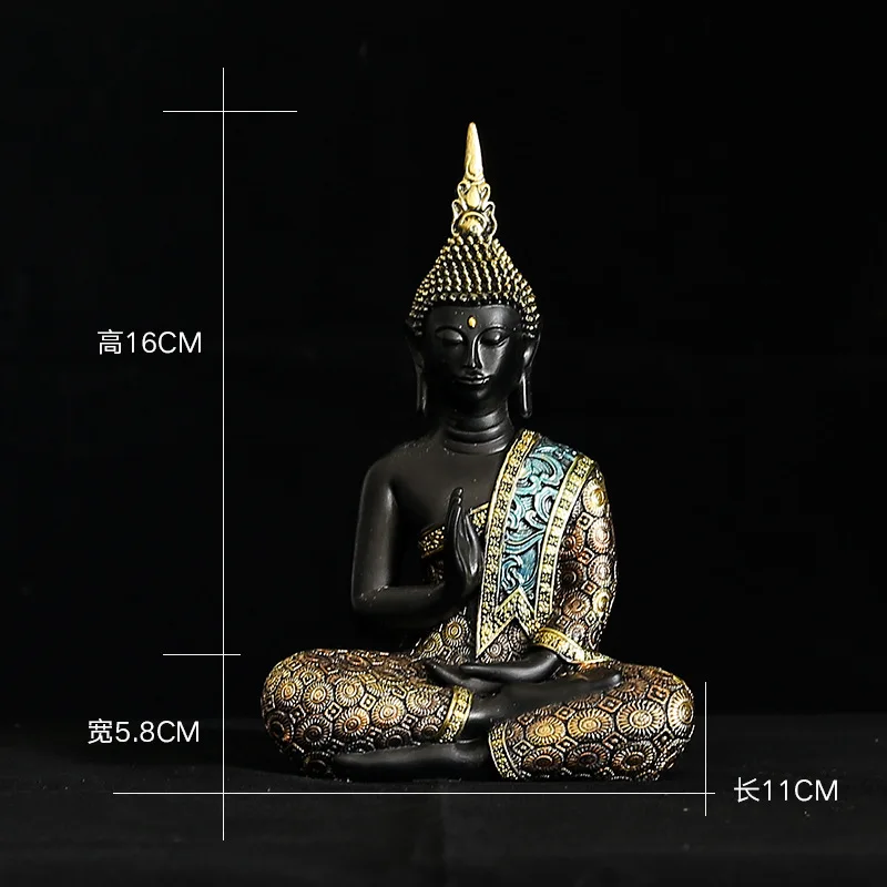 Tajski Budda z żywicy z ręcznym wykończeniem — duża ozdoba buddyjska Jasnozielony
