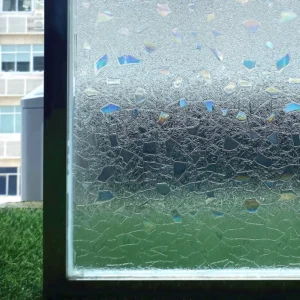 Tęczowa folia elektrostatyczna na okno – termoizolacja i prywatność Czerwony
