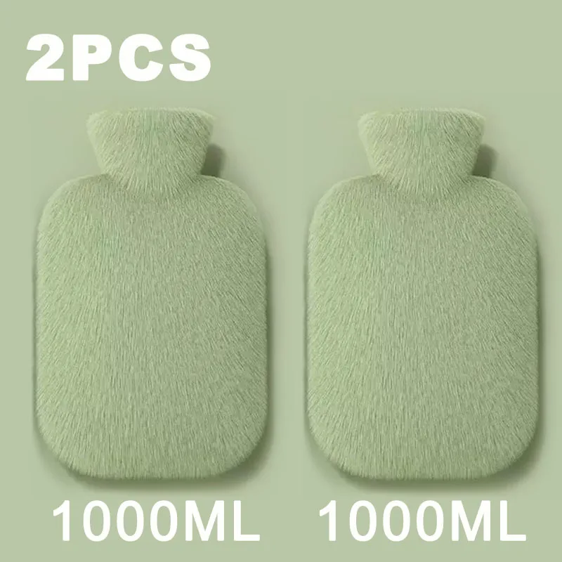 Termofor 1000 ml z pranym pokrowcem materiałowym Zielony