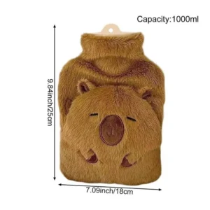 Termofor w kształcie kapibary 1000 ml Brązowy