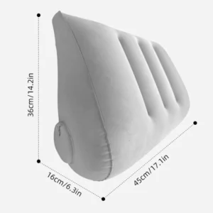 Trójkątna podróżna poduszka pod szyję i lędźwie flokowana Jasnoszary