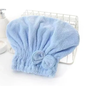 Turban do włosów z kokardką z mikrofibry czapka kąpielowa Czarny