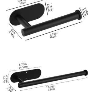 Samoprzylepny uchwyt na papier toaletowy ze stali nierdzewnej 2 types set