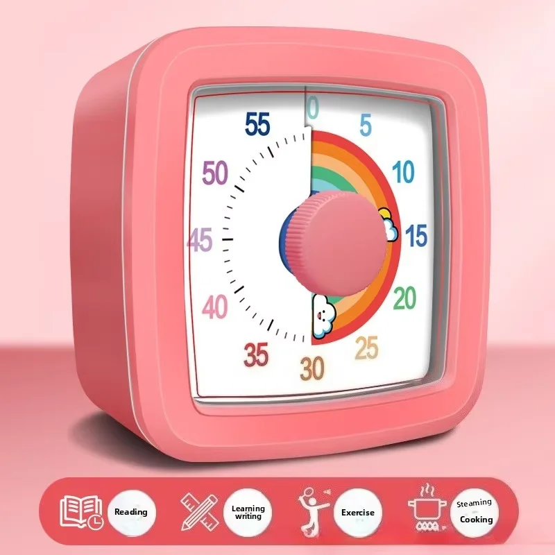 Wizualny timer dla dzieci z lampką nocną Czerwony