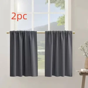 Zaciemniające zasłony do kuchni, łazienki i kampera w stylu casual Ciemnoszary