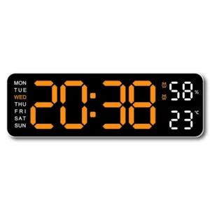 Zegar ścienny LED 9 cali USB z auto-dimmingiem i obsługą czasu letniego Brązowy