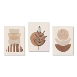 Zestaw 3 obrazów na płótnie boho minimalistyczne do salonu 3pcs