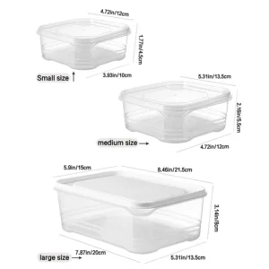 Zestaw 3 pojemników na żywność z pokrywką do lodówki i spiżarni Three piece set