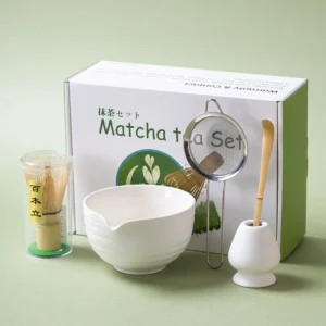 Bambusowo-ceramiczny zestaw do parzenia matcha — 5 elementów Lekka kawa