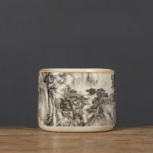 Zestaw Gaiwan z porcelany Ru Kiln do ceremonii herbaty Jasnożółty