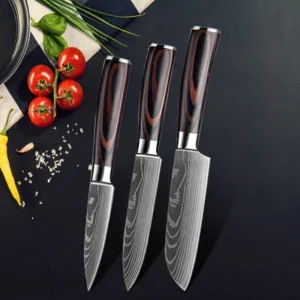 Zestaw noży kuchennych WXCOO 4 elementy z nożycami Kitchen scissorb