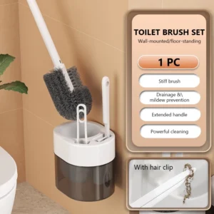 Zestaw szczotek do WC 3 w 1 montowany na ścianie 1 set